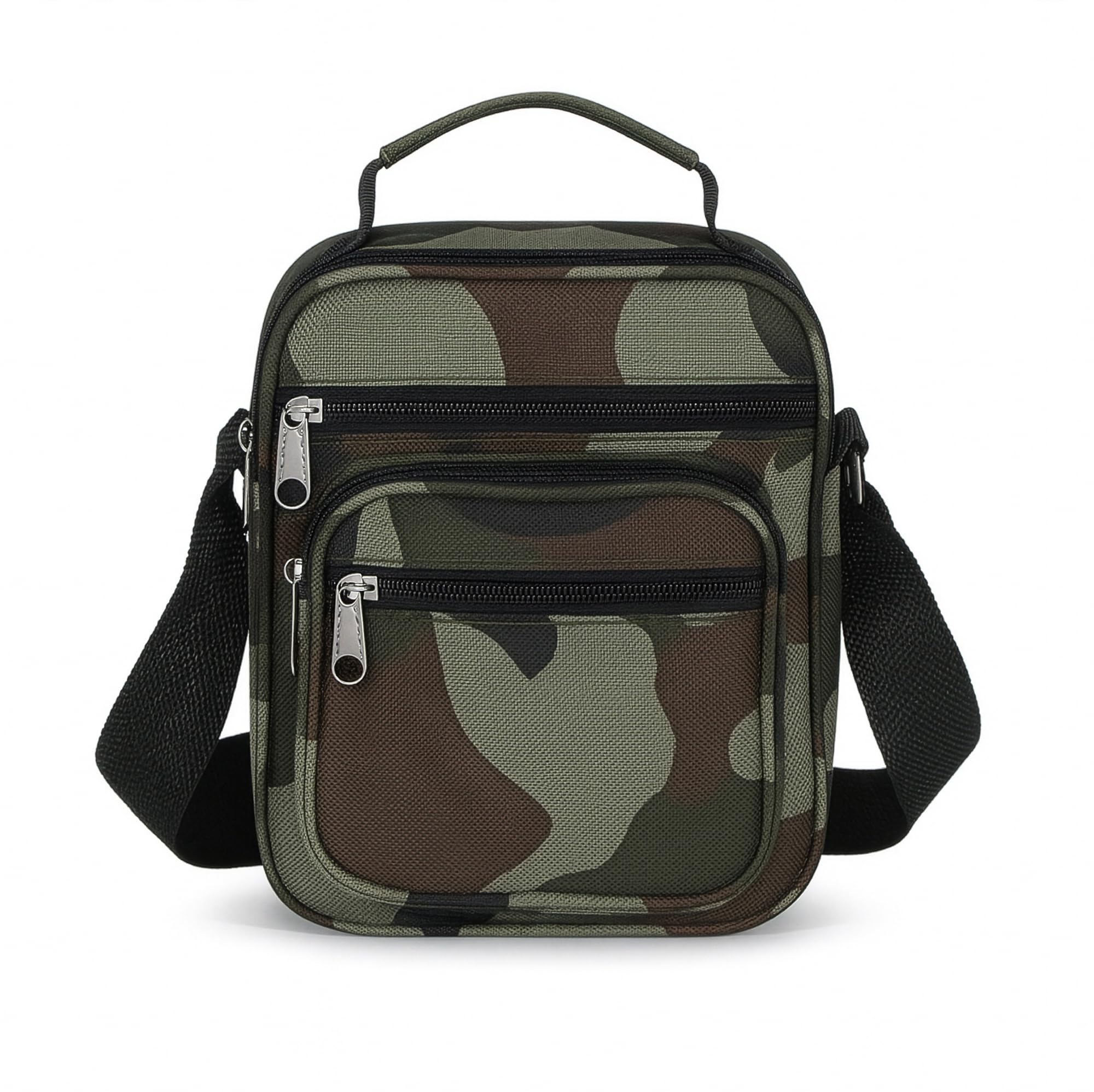 Herren Umhängetasche Messenger Bag Schultertasche 6 Fächer Polyester klein Camouflage Arbeit Freizeit Sport Crossbody Tasche Reise Dokumententasche Kuriertasche Flugtasche Männer