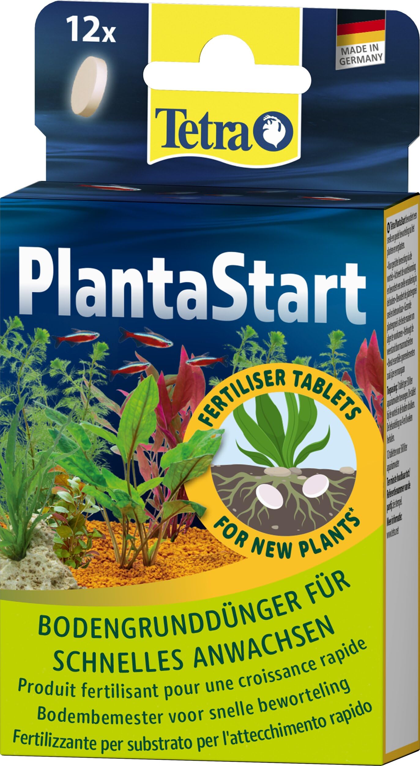 Tetra PlantaStart compresse di fertilizzante (per piante acquatiche in acquario, favorisce la formazione delle radici, ottima per piantine o reimpianti), 12 compresse