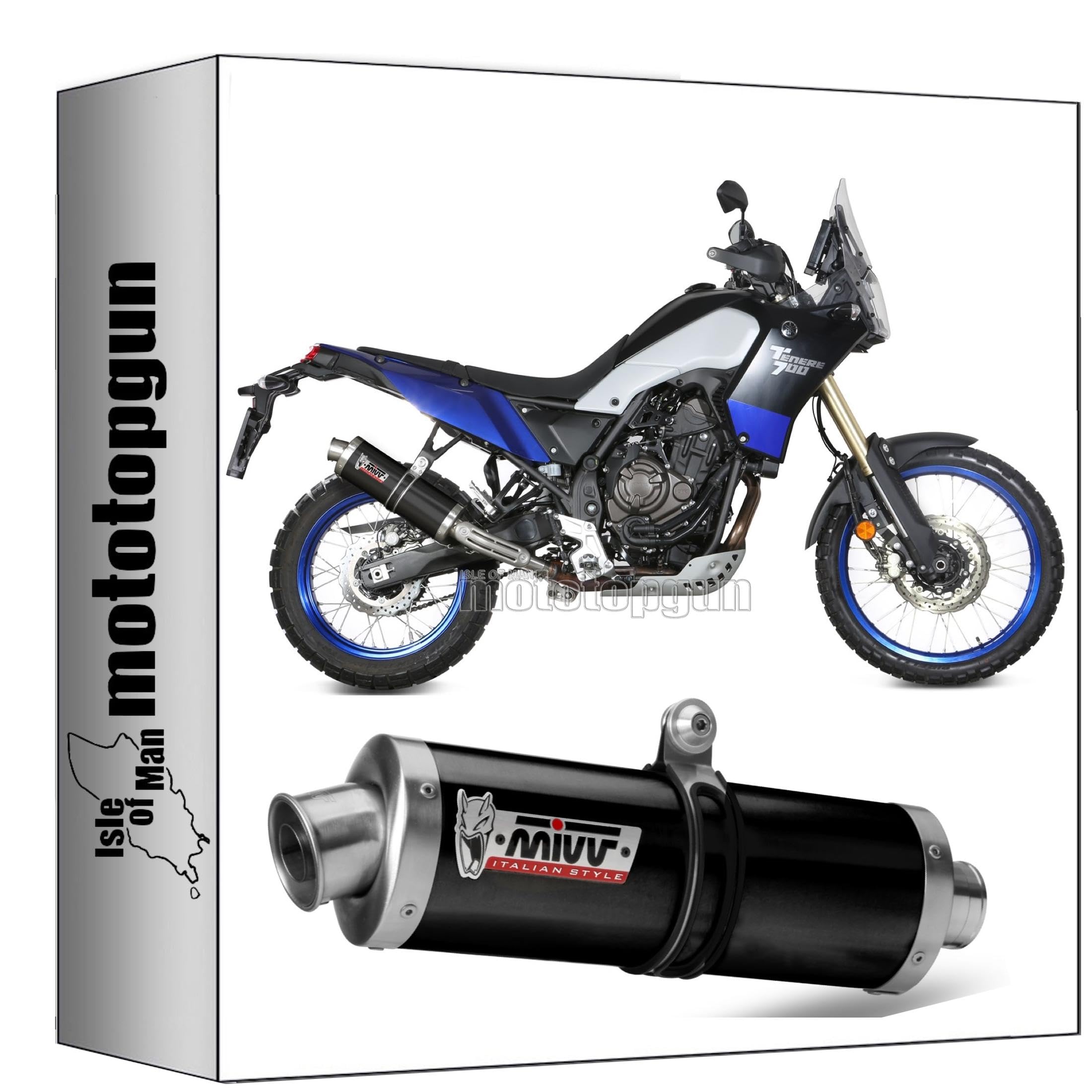 mivv tubo de escape homologado cat-oem oval acero negro compatible con yamaha ténéré 700 2019 2020 2021 2022 2023 2024 mototopgun