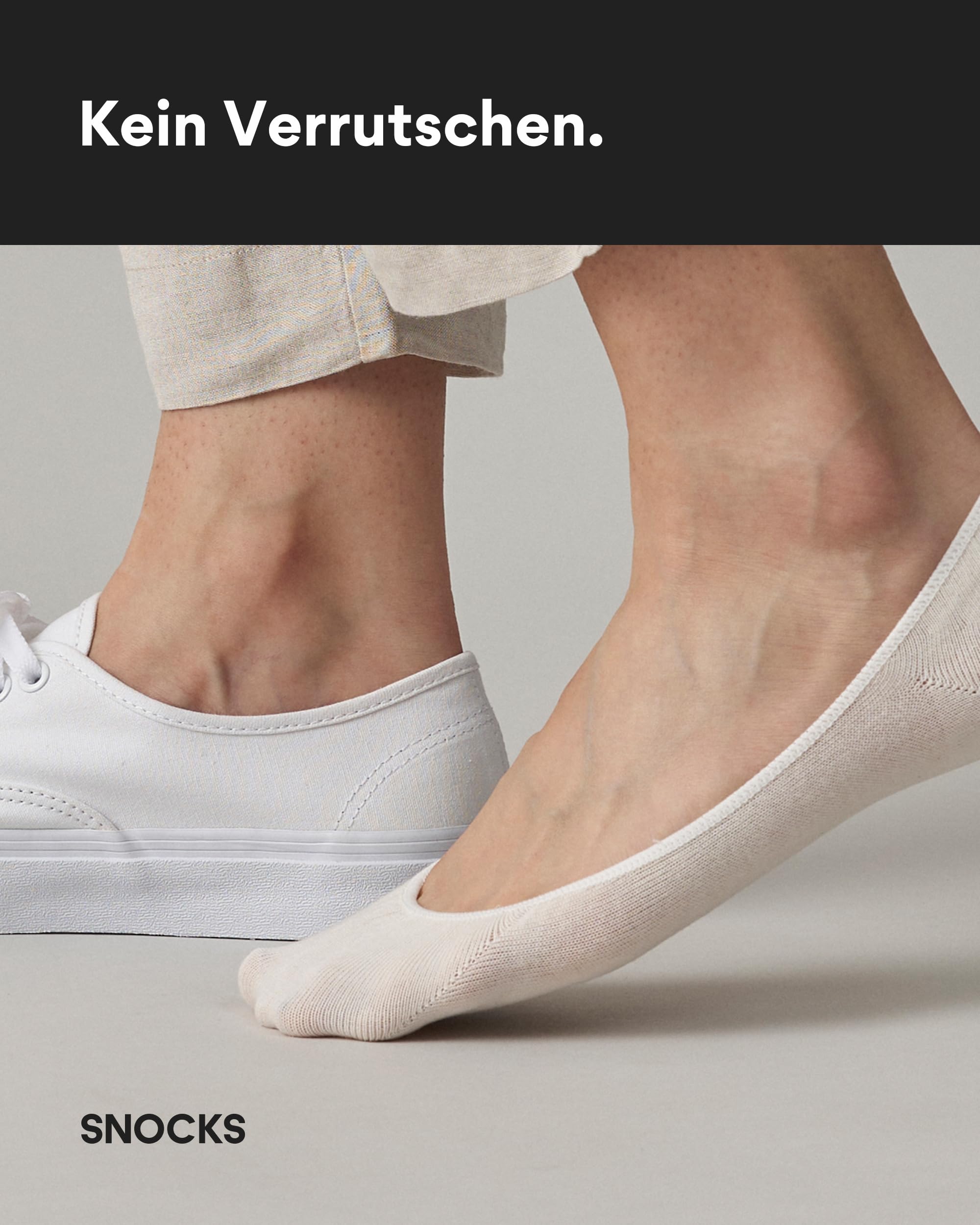 Snocks Ballerina Socken aus Bio-Baumwolle - 6 Paar - Füßlinge Damen & Herren mit Silikonstreifen - Gr. 35-46 - Atmungsaktiv & Weich