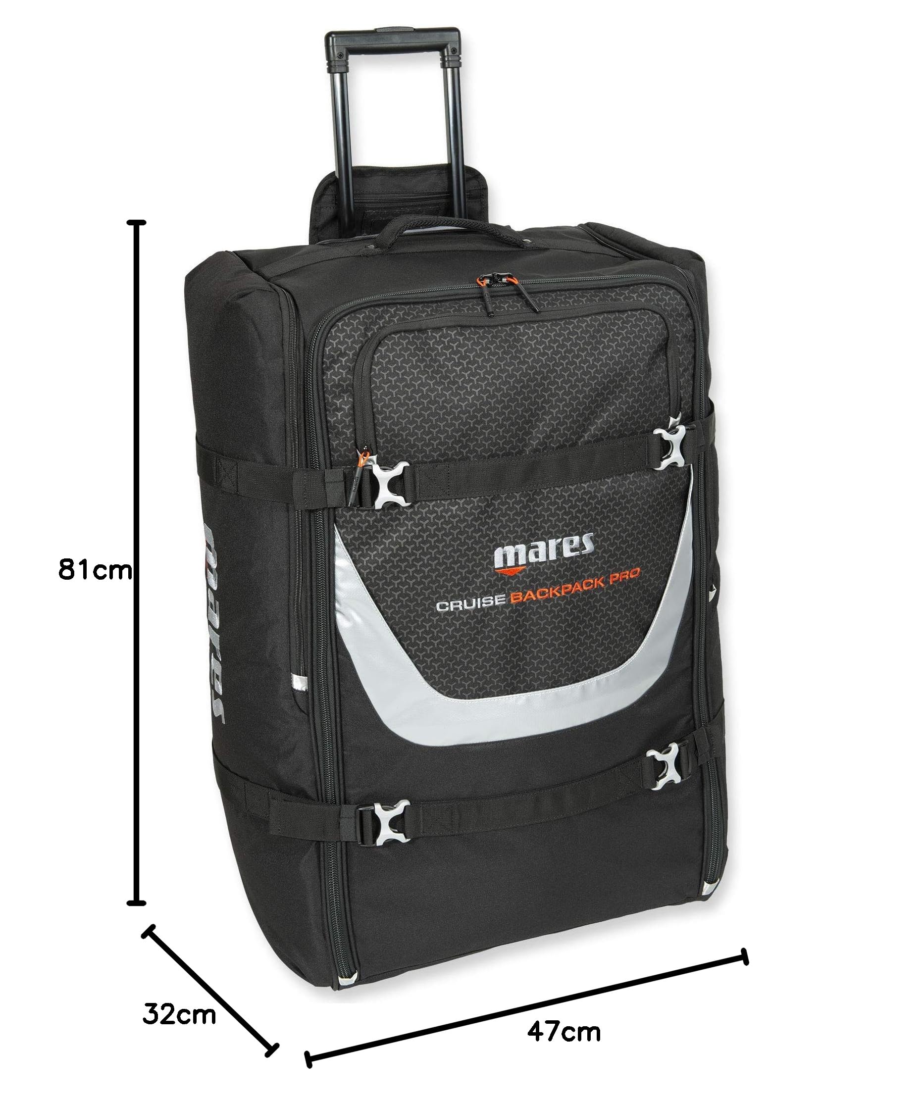 Mares Cruise Backpack PRO Trolley Bag Unisex – Erwachsene Schwarz One Size, 128 L