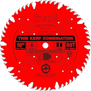Freud LU83R010 Industrial 10-in 50T Thin Kerf Combination Saw Blade