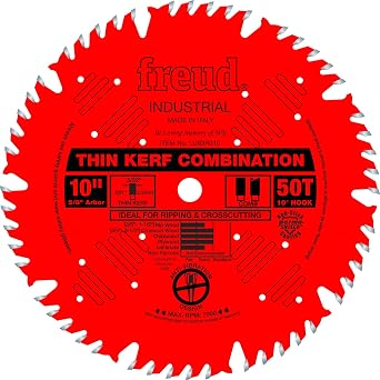 Freud LU83R010 Industrial 10-in 50T Thin Kerf Combination Saw Blade