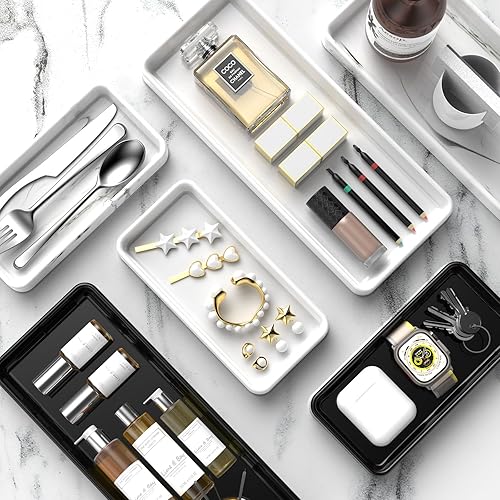 Miniatura 2 de Gurygo Bandeja de encimera y tocador de 12 pulgadas, bandeja de cocina para botellas de jabón, bandeja rectangular de tocador para baño, bandejas de