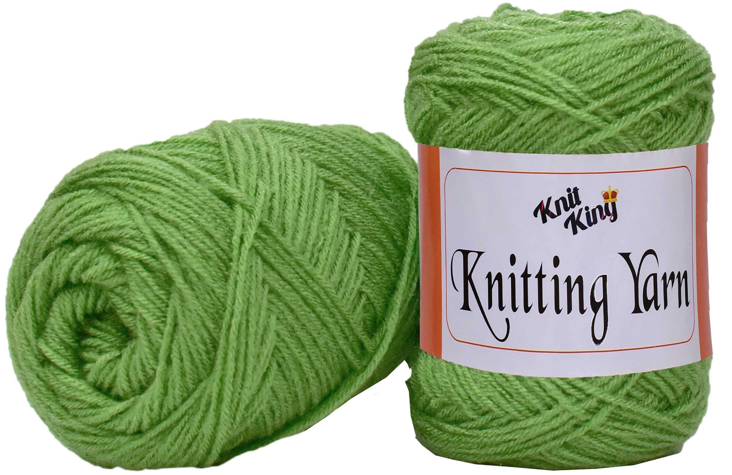 KNIT KING 100% Acrylic Wool Apple Green 150 GMS Wool Ball Hand Knitting Wool/Art Craft Soft Fingering Crochet Hook Yarn, Needle Knitting Yarn Thread Dyed-K Art-AIH