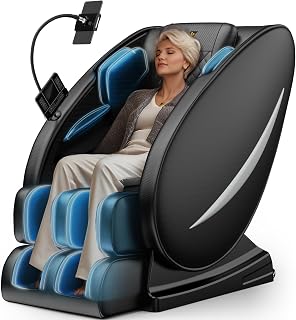 Massage Chair Full Body, Zero Gravity Massage Chair with 8 Fix Rollers, Foot Massage, Heating, Auto Modes, Full Body Airbag, Touch Screen Controller, Phone Controller, Home Massage for Back Fatigue