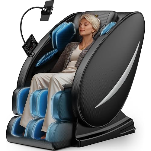 Massage Chair Full Body, Zero Gravity Massage Chair with 8 Fix Rollers, Foot Massage, Heating, Auto Modes, Full Body Airbag, Touch Screen Controller, Phone Controller, Home Massage for Back Fatigue
