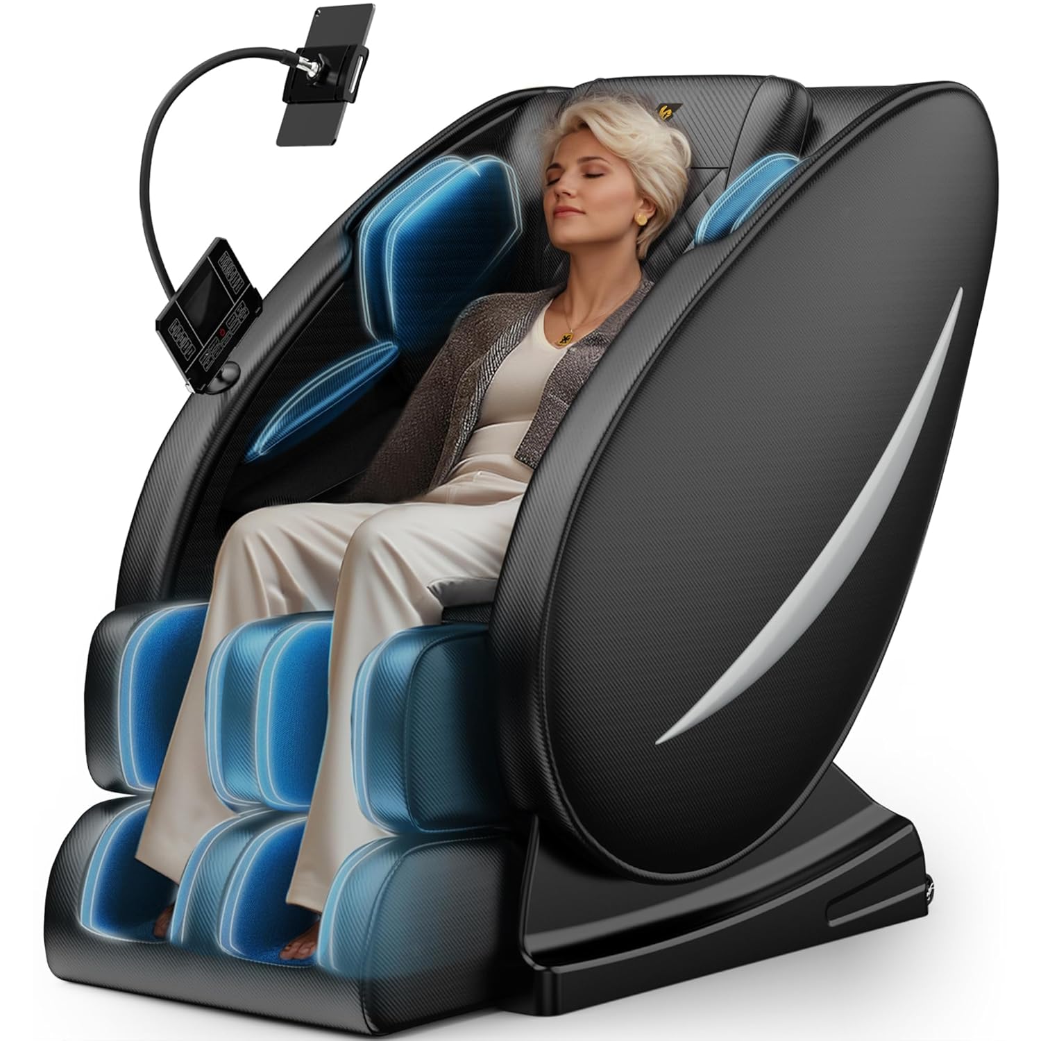 Massage Chair Full Body, Zero Gravity Massage Chair with 8 Fix Rollers, Foot Massage, Heating, Auto Modes, Full Body Airbag, Touch Screen Controller, Phone Controller, Home Massage for Back Fatigue product image