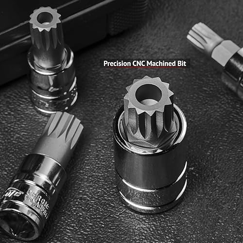 Miniatura 5 de EPAuto Juego de llaves de vaso de 10 piezas XZN Triple Square Spline