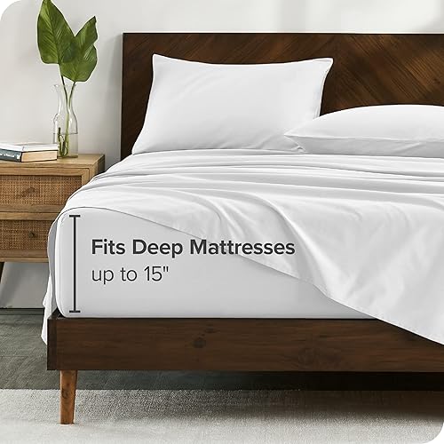 Miniatura 4 de Bare Home Juego de sábanas de 100 % algodón orgánico, tejido de percal fresco, ligero y transpirable, sábanas y fundas de almohada (tamaño King