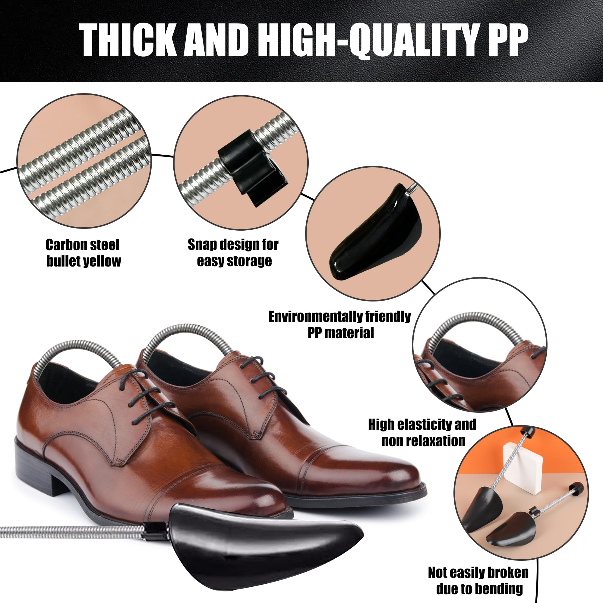Hormas de Zapatos de Plástico Ajustables 39-47 Negro