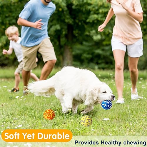 Miniatura 6 de Paquete de 10 pelotas para perros para masticadores agresivos de 2.5 pulgadas, pelota de tenis interactiva para perros, juguetes resistentes para