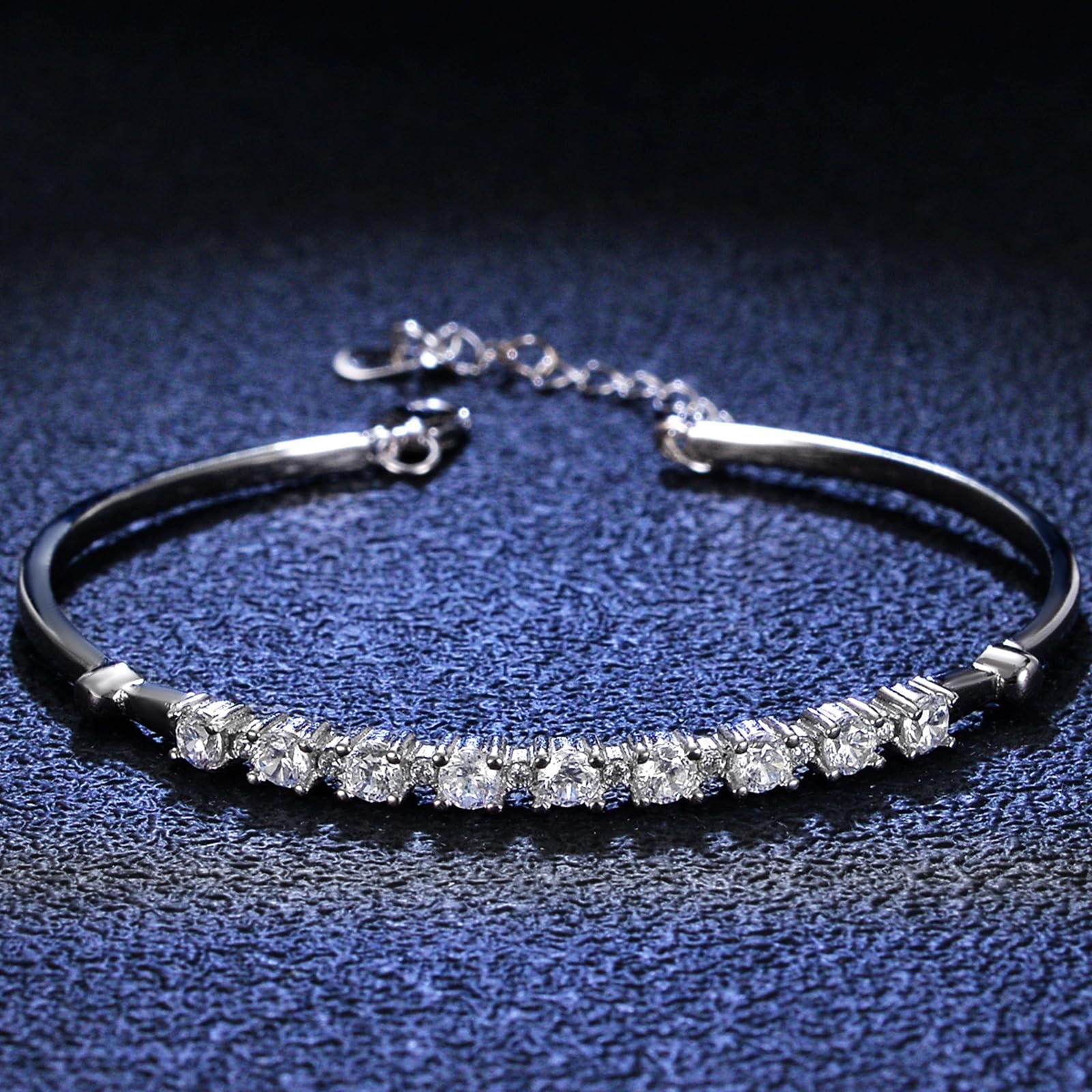Pulsera de piedra natal de platino para mujer, pulseras simples y delicadas de diamantes creados para mujer, oro amarillo de 9/14/18 quilates