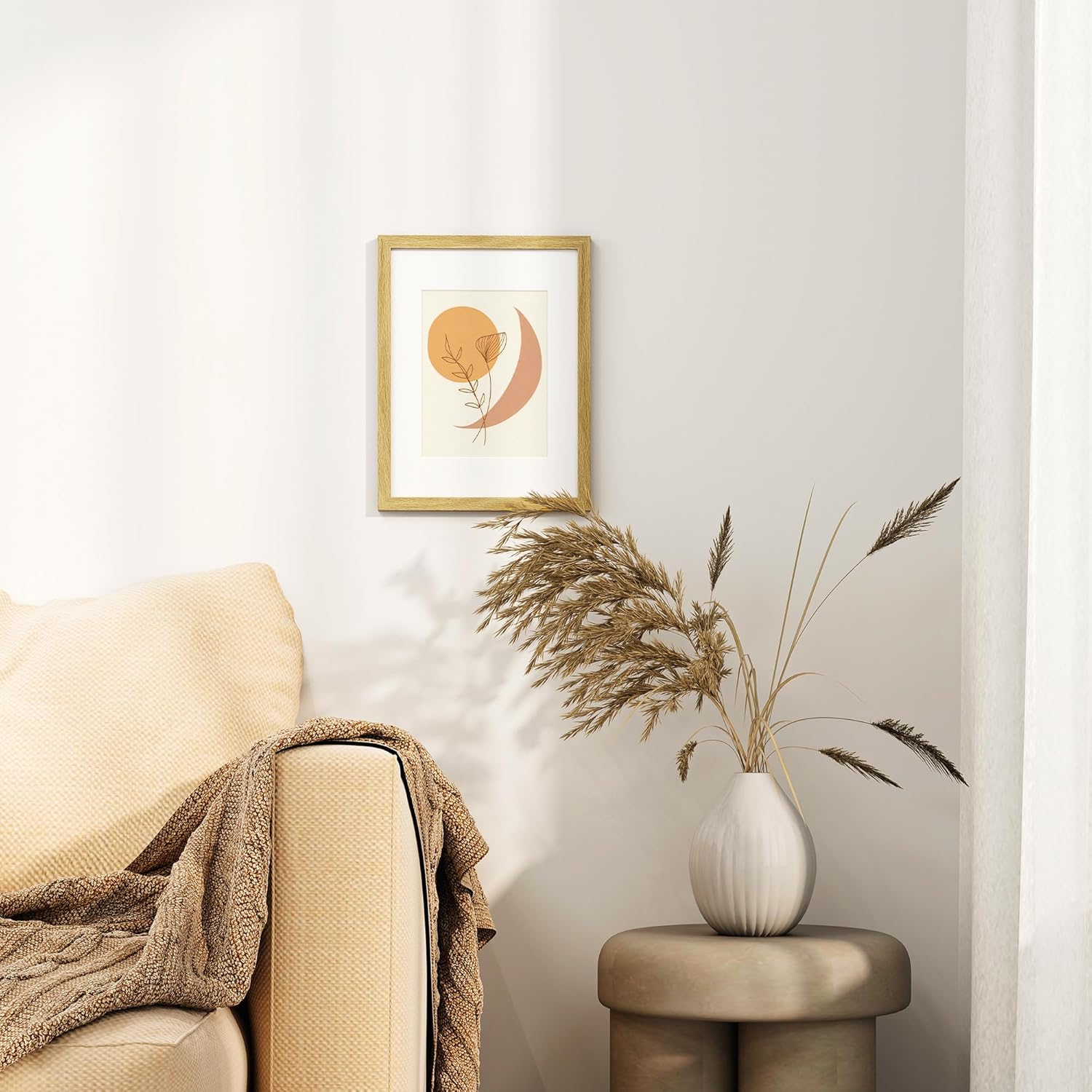 Dreamland 9x12 Picture Frame with Mat for 6x8, USA-Sourced Natural Oak Wood Photo Frames with Resistant Plexiglass, 9 x 12 Wooden Gallery Wall Frames for Art, Wall or Tabletop Display - Image 8