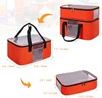 Rexmica 2pcs Storage Organizer Bag for Magnetic Block Tiles, Large Travel Zipper Pouch Bag Case for Magnetic Building Block, Board Game, Puzzle, Miniature Car, Empty Bag for Mom's Home Organization