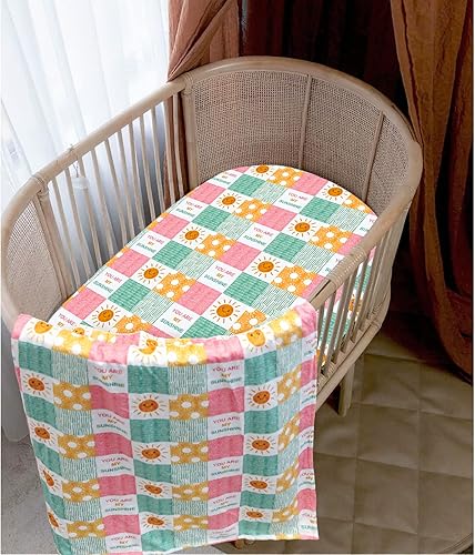 Miniatura 6 de Manta de bebé para niñas, mantas de visón súper suaves de doble capa con respaldo punteado, manta de sol y sonrisa para recién nacidos, para