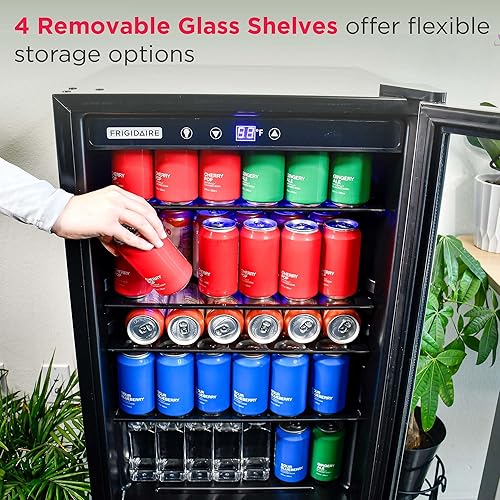 Miniatura 8 de Frigidaire Refrigerador de bebidas, refrigerador con puerta de vidrio, mini refrigerador compacto con control digital de temperatura, se adapta a