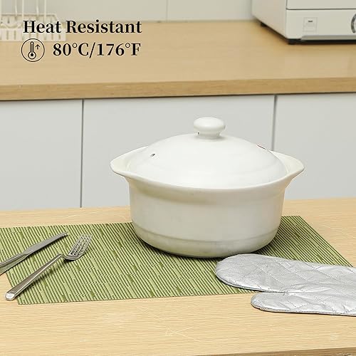 Miniatura 104 de Leetaltree - Manteles individuales, resistentes al calor, antideslizantes, para mesa de comedor, lavables, duraderos, tejido de PVC