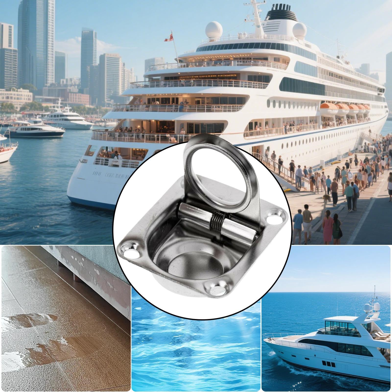 Lot De 2 Anneaux D’arrimage En Inox 316 – Résistant Aux Intempéries Pour Bateau, Kayak, Quai, Yacht
