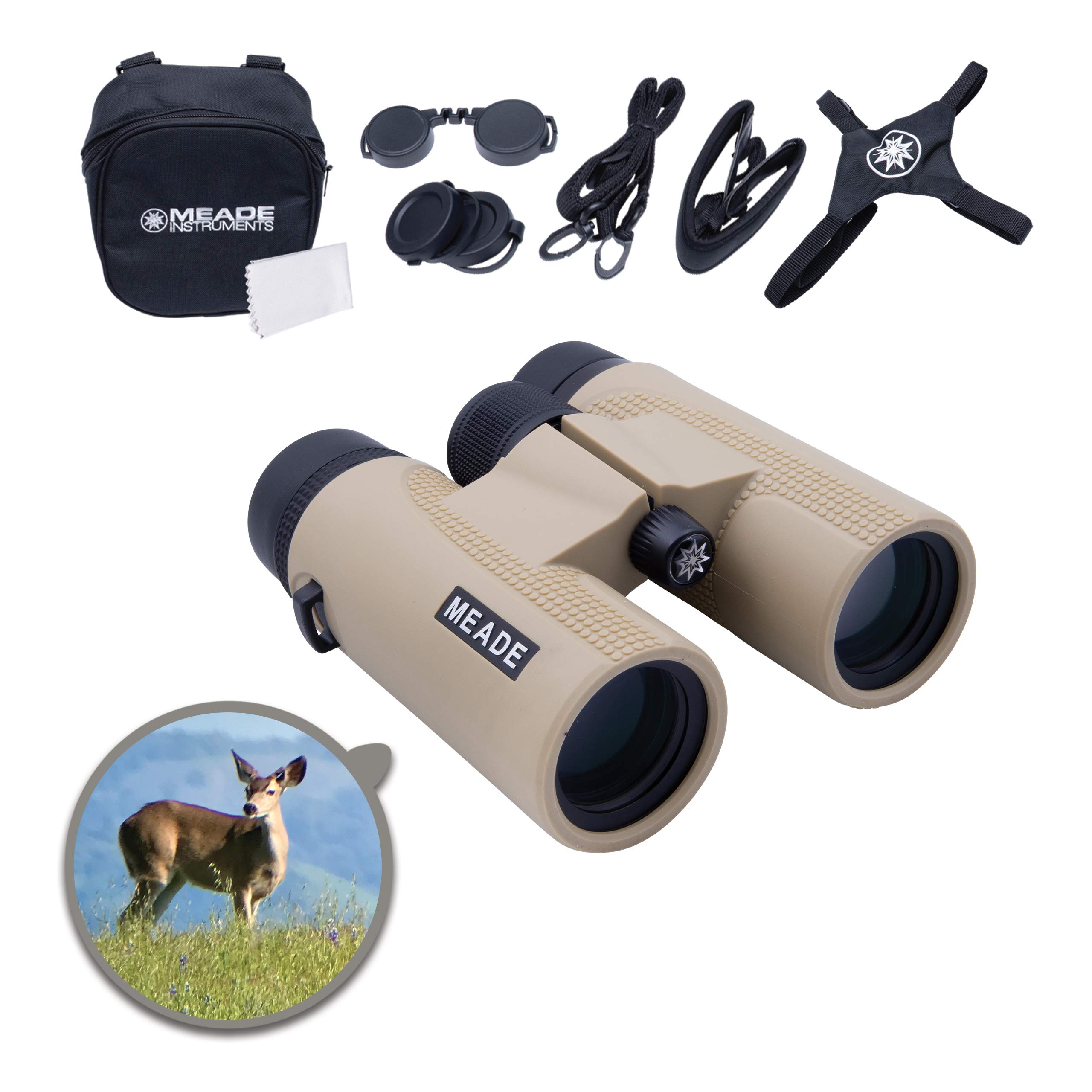 MeadeInstruments – CanyonView ED (Extra-low Dispersion) 8x32 Powerful Outdoor Bird Watching Sightseeing Sports Concerts Travel Binoculars – Fully Multi-Coated BaK-4 Prisms – Durable & Waterproof