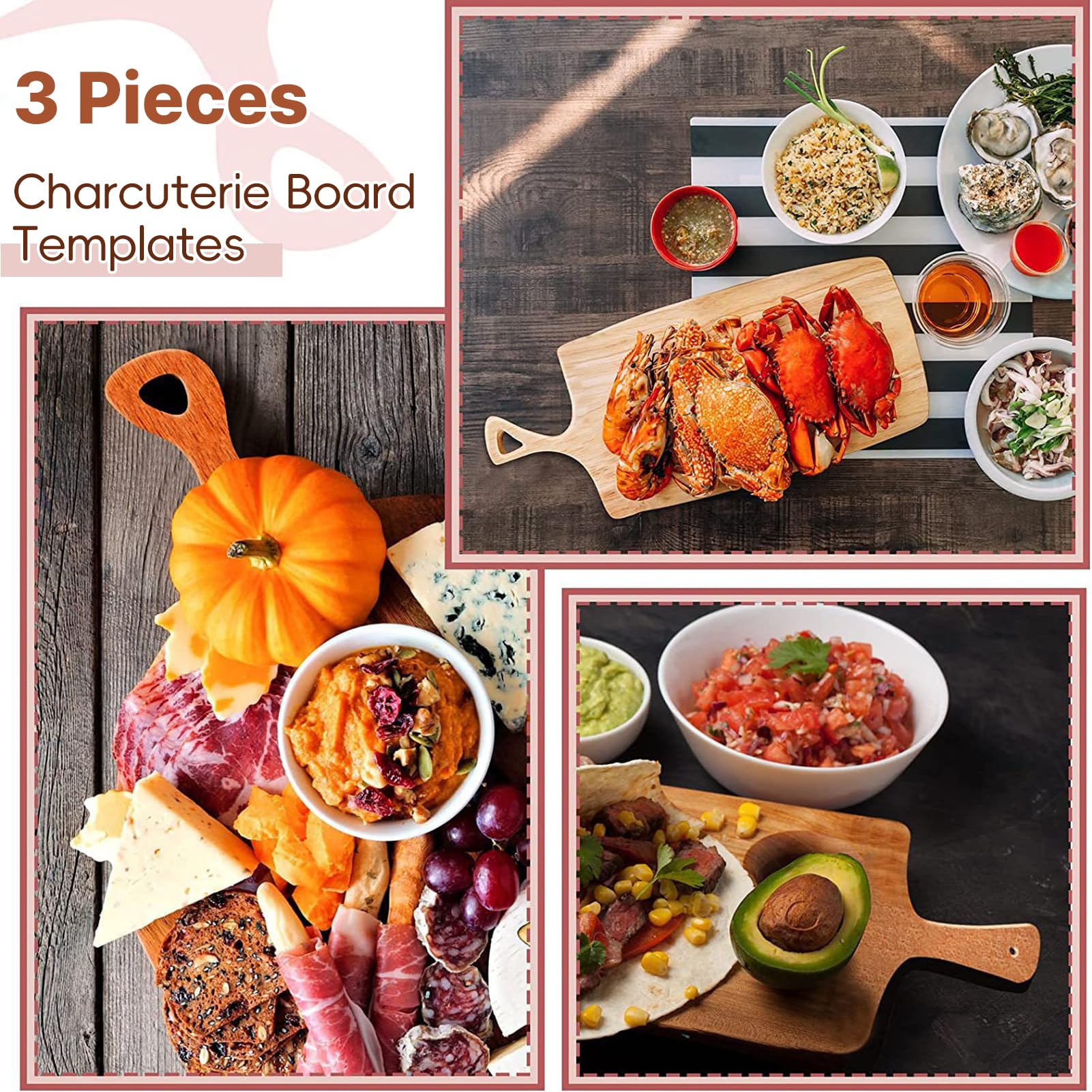 Charcuterie Sjabloon Acryl Handvat Snijplank Router Sjabloon Recht Schuin Tracing Stencils Gids Hulpmiddelen B