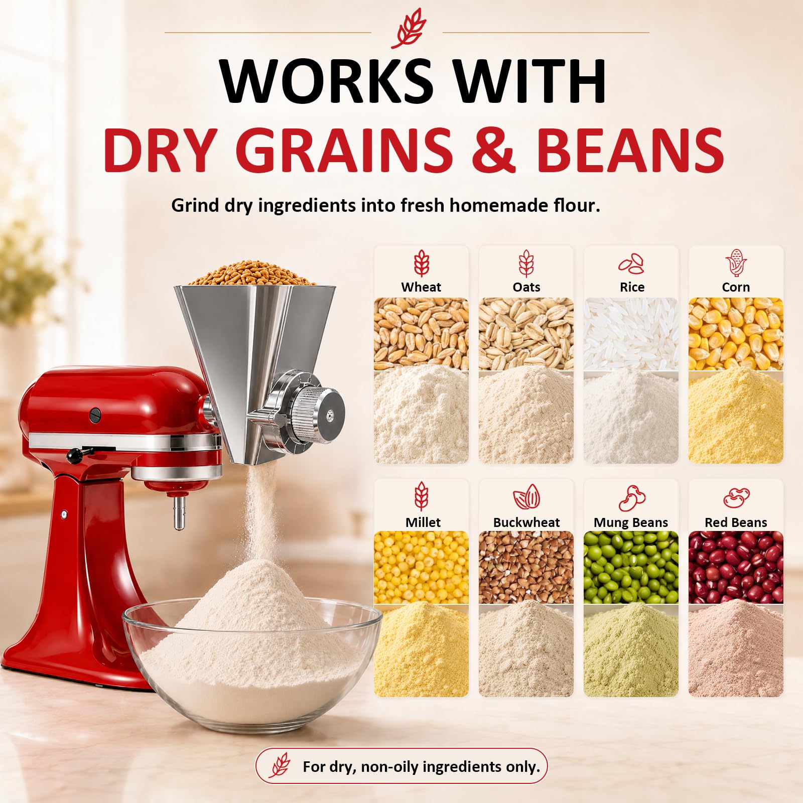 Amazon.com: Ezato Grain Mill Attachment for KitchenAid, Flour Mill