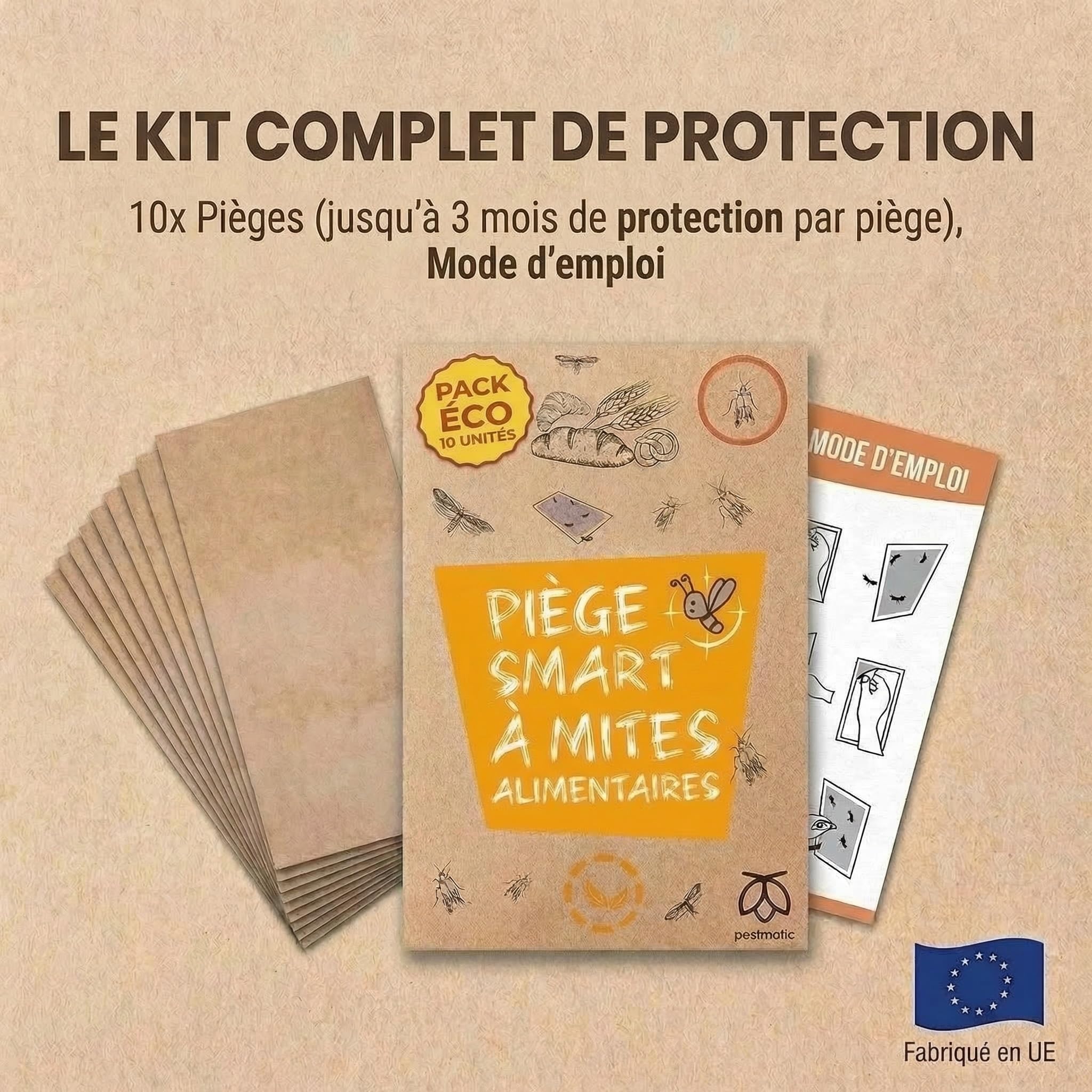 Pestmatic Piège à Mites Alimentaires Pack Eco 10 Unités Phéromone Puissante