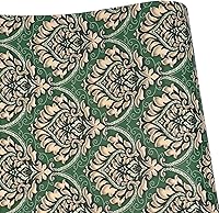 Vista 5 de Paquete de 2 revestimientos para estantes para armarios de cocina, armarios, fáciles de limpiar, autoadhesivos, papel tapiz de damasco verde