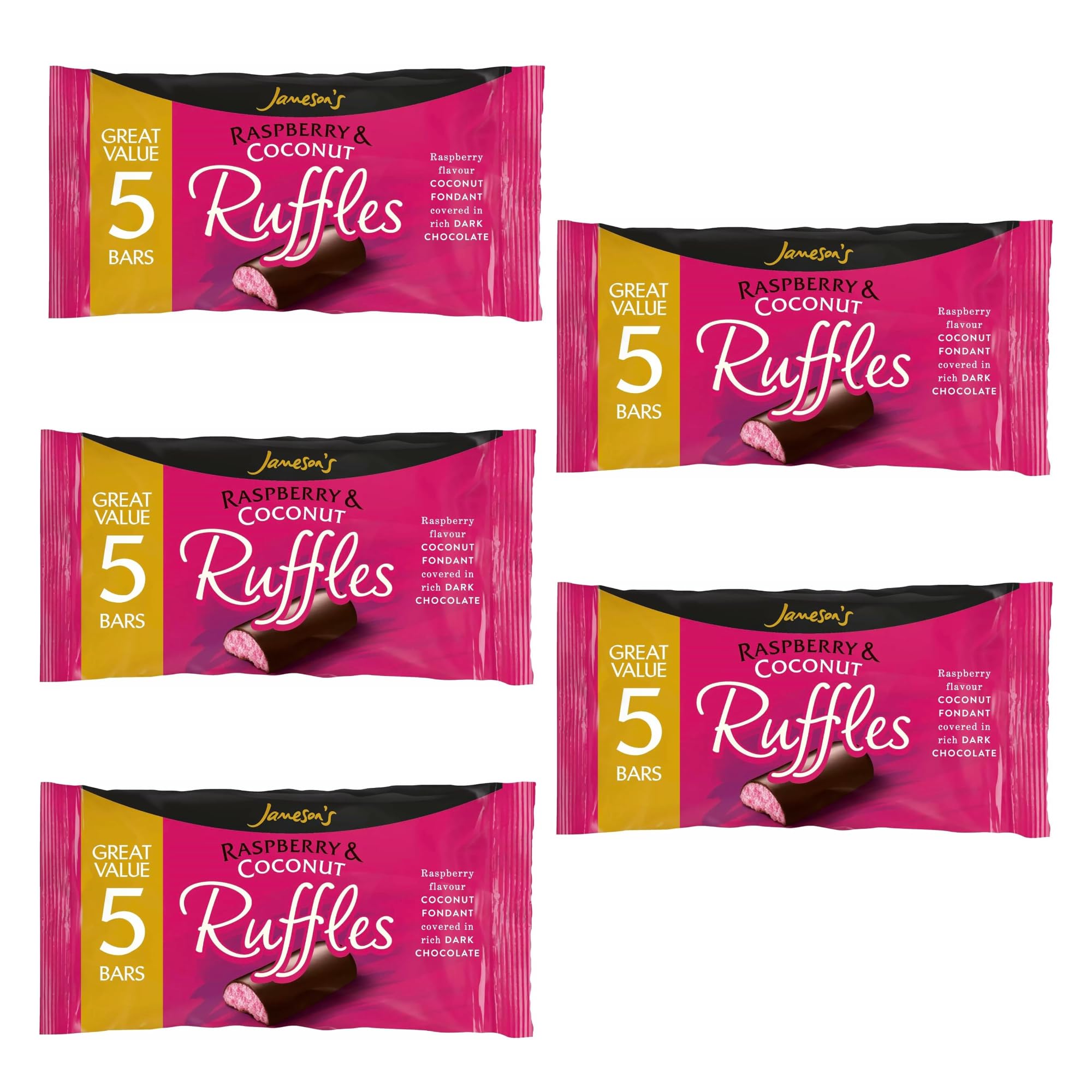 GenericJamesons Raspberry & Coconut Ruffles 26g 5 Bars (Pack of 5)