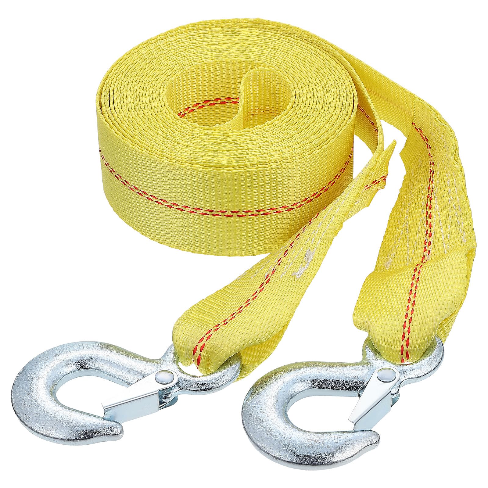 Vaguelly Abschleppgurt für Fahrzeuge mit Haken 6m lang Polyester Material 9 Tonnen Belastbarkeit Zuverlässiger Halt und Schnelle Befestigung für Autoanhänger