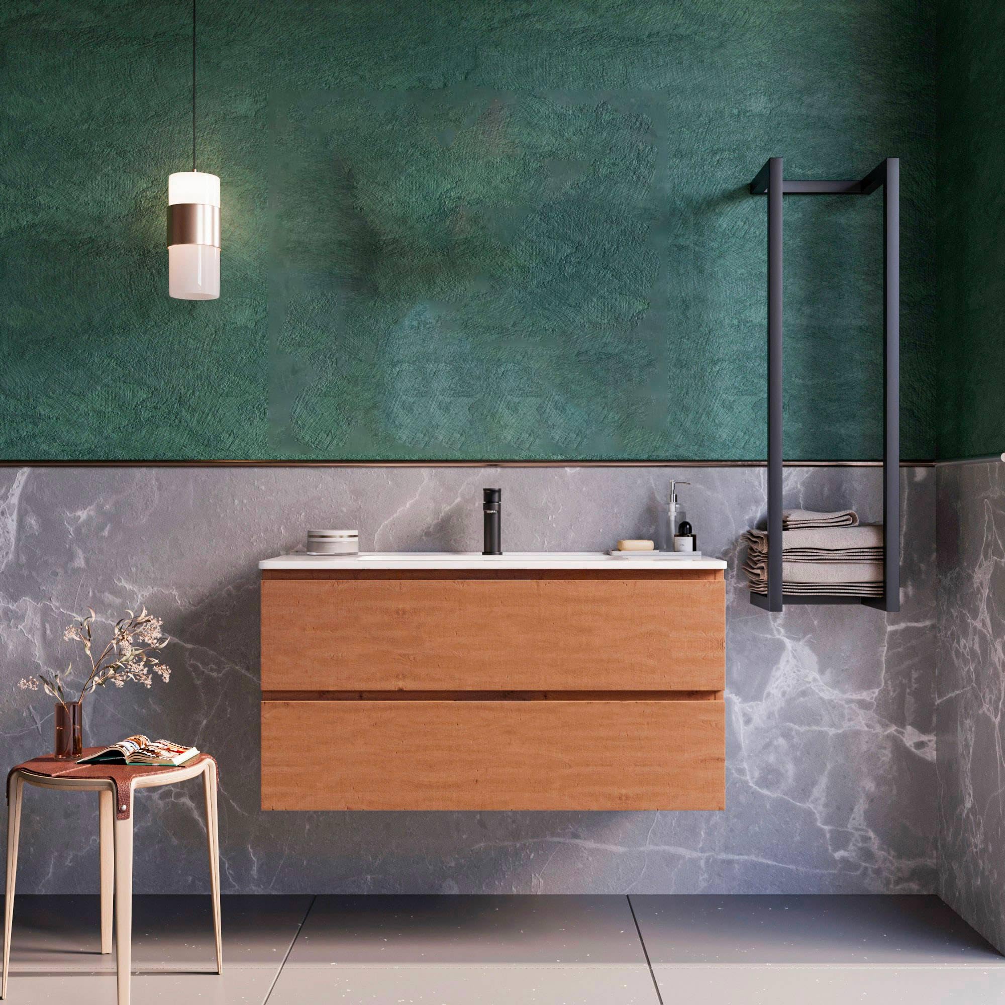 Mobile bagno sospeso 100 cm Rovere Cartagena Seattle Senza Specchio