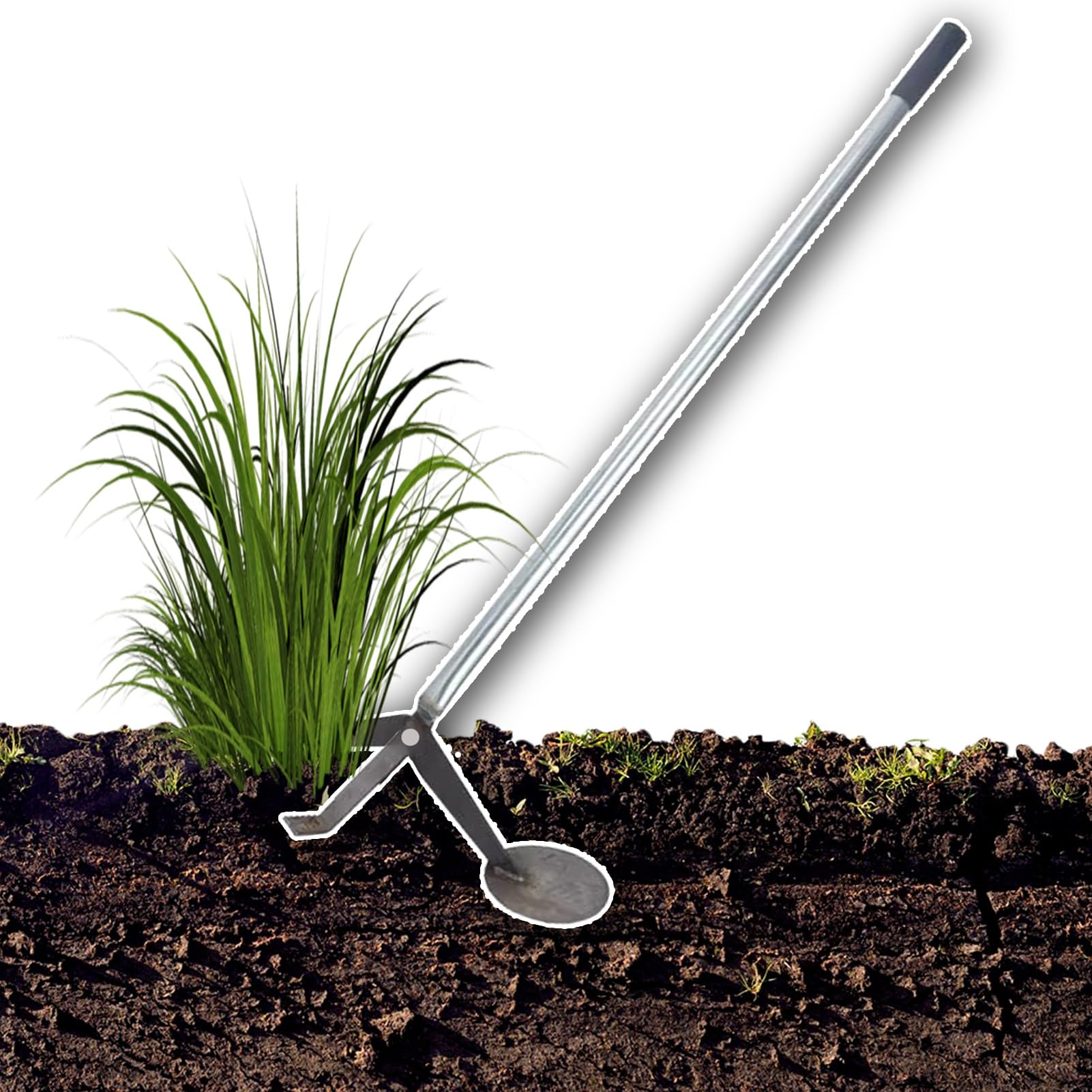 Estrattore di erbacce da giardino resistente, 147,3 cm in acciaio seghettato per rimozione delle piante invasive senza sforzo e controllo efficiente delle erbacce
