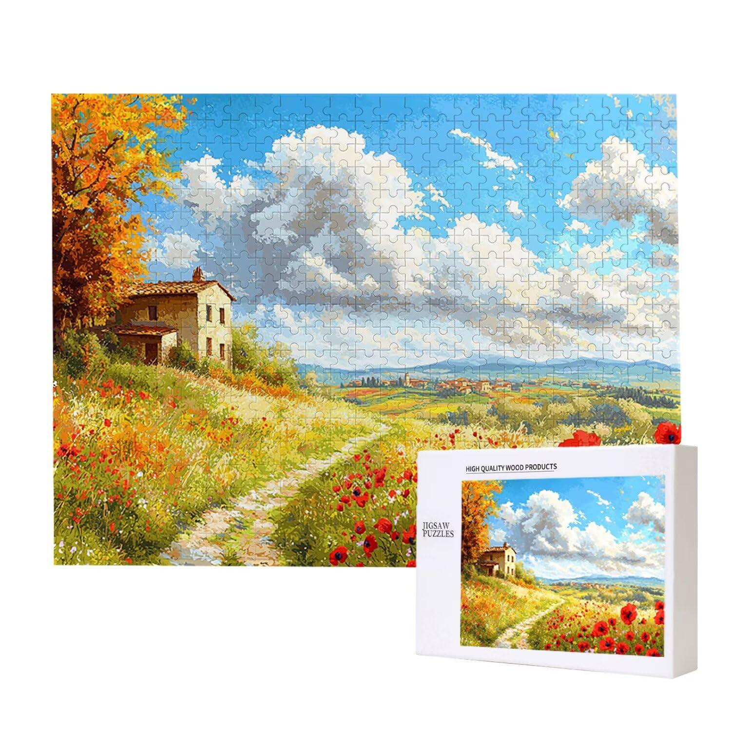 1000 sztuk puzzli, domek z widokiem 1000 sztuk puzzli dla dorosłych, prezent rocznicowy, prezent świąteczny, dekoracja domu, zapobieganie degeneracji mózgu u osób starszych v-880