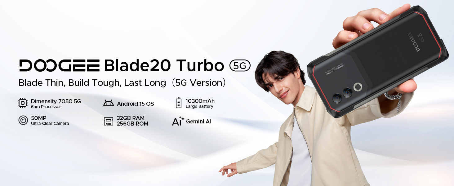 Amazon.com: DOOGEE Blade 20 Turbo AI 5G Rugged Phone Unlocked