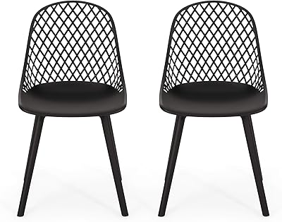 Christopher Knight Home Delora Outdoor Dining Chair (Set of 2), Black
