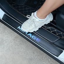 4Pcs Car Door Sill Scuff Carbon Fiber Stickers for Mitsubishi Mirage Welcome Pedal Protection Car Plate Automotive Door Entry Guard Decorative Accessories
