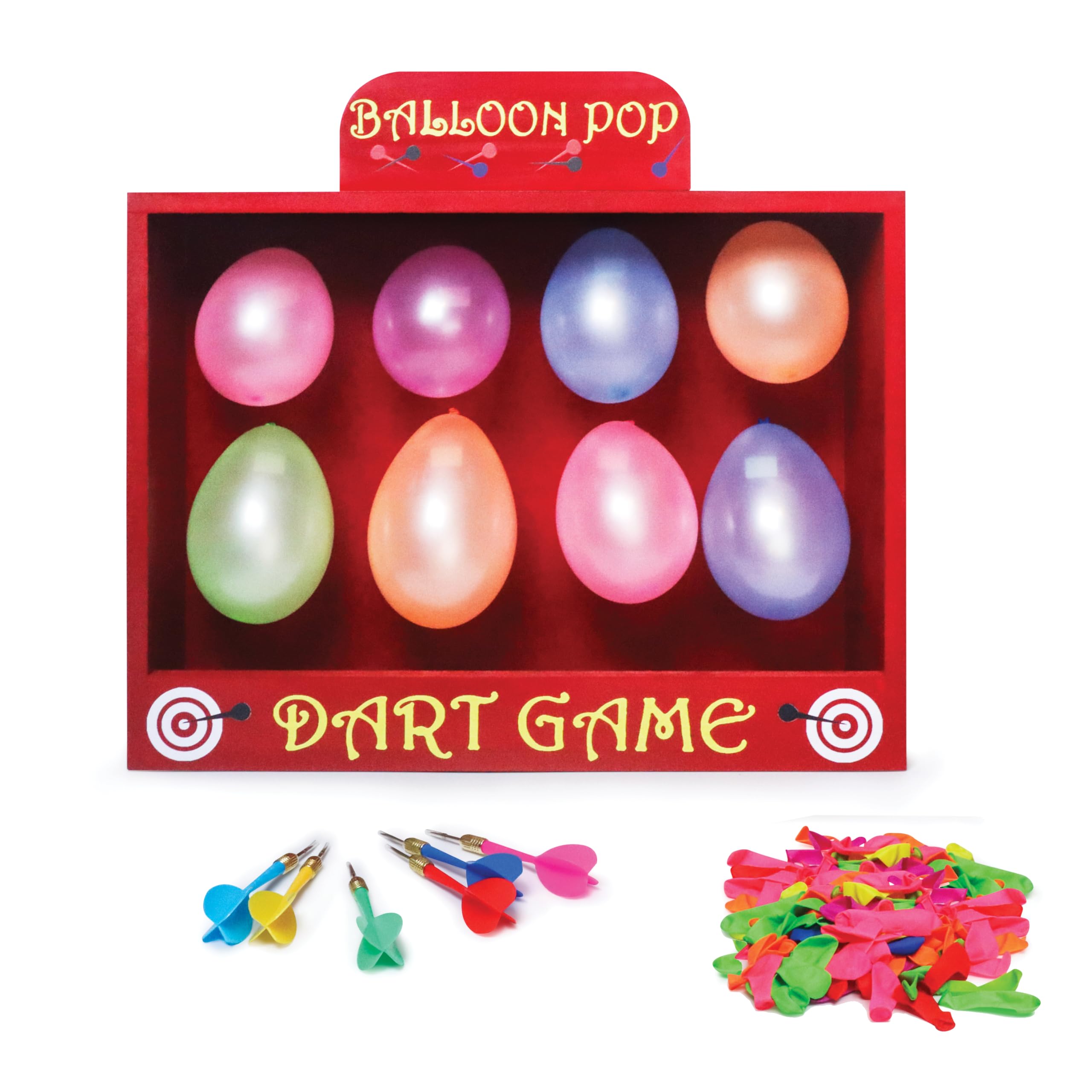 Balloon Dart Carnival Game - Wooden Box With a Carnival Theme The