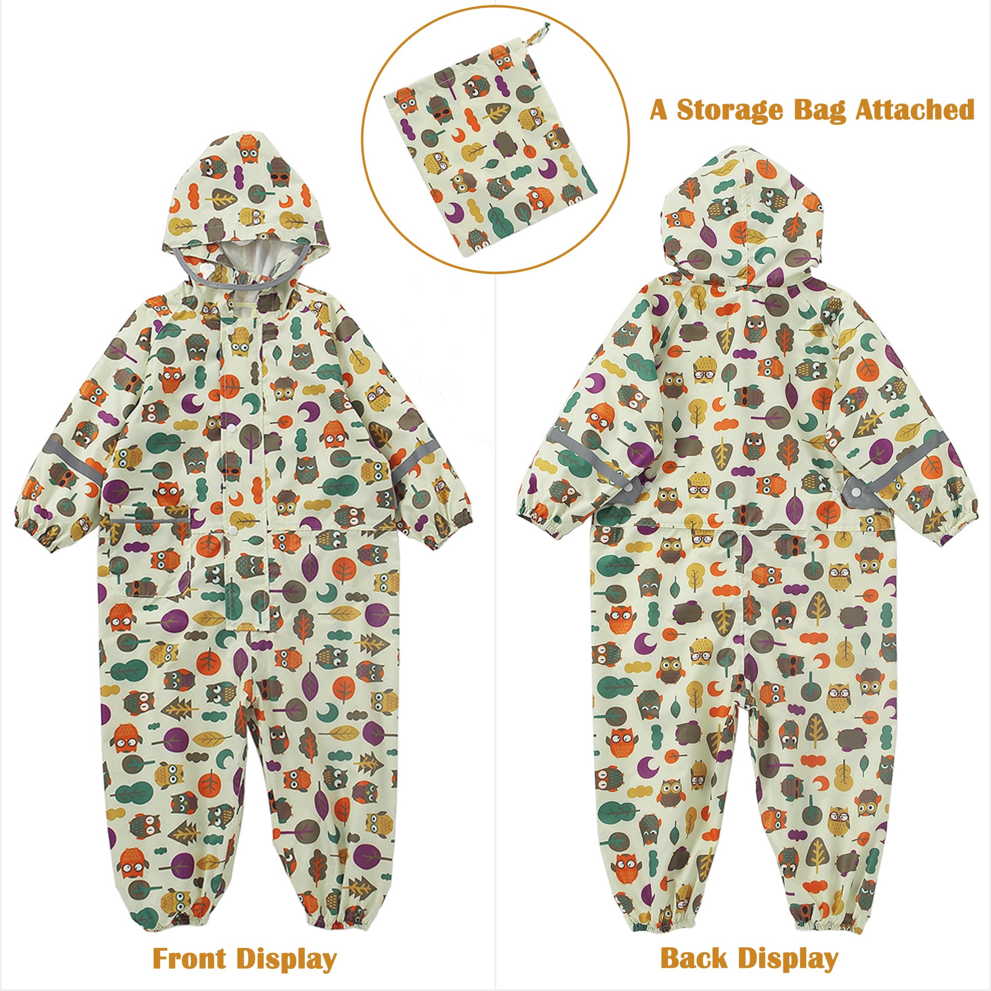 Fewlby Chubasquero Impermeable Niños Poncho de Lluvia Niñas Chaqueta Impermeable Ligero Abrigos de Lluvia Mono Impermeable con Capucha Traje de Lluvia 1-10 Años