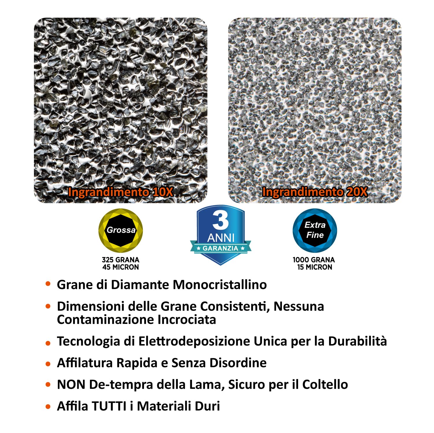 198H-SPK Affilacoltelli Elettrico Professionale con 3 Fasi Versatili, Mole diamantate Monocristalline, Protezione dal Surriscaldamento, Regalo Festa del Papà, Affilatura Rapida