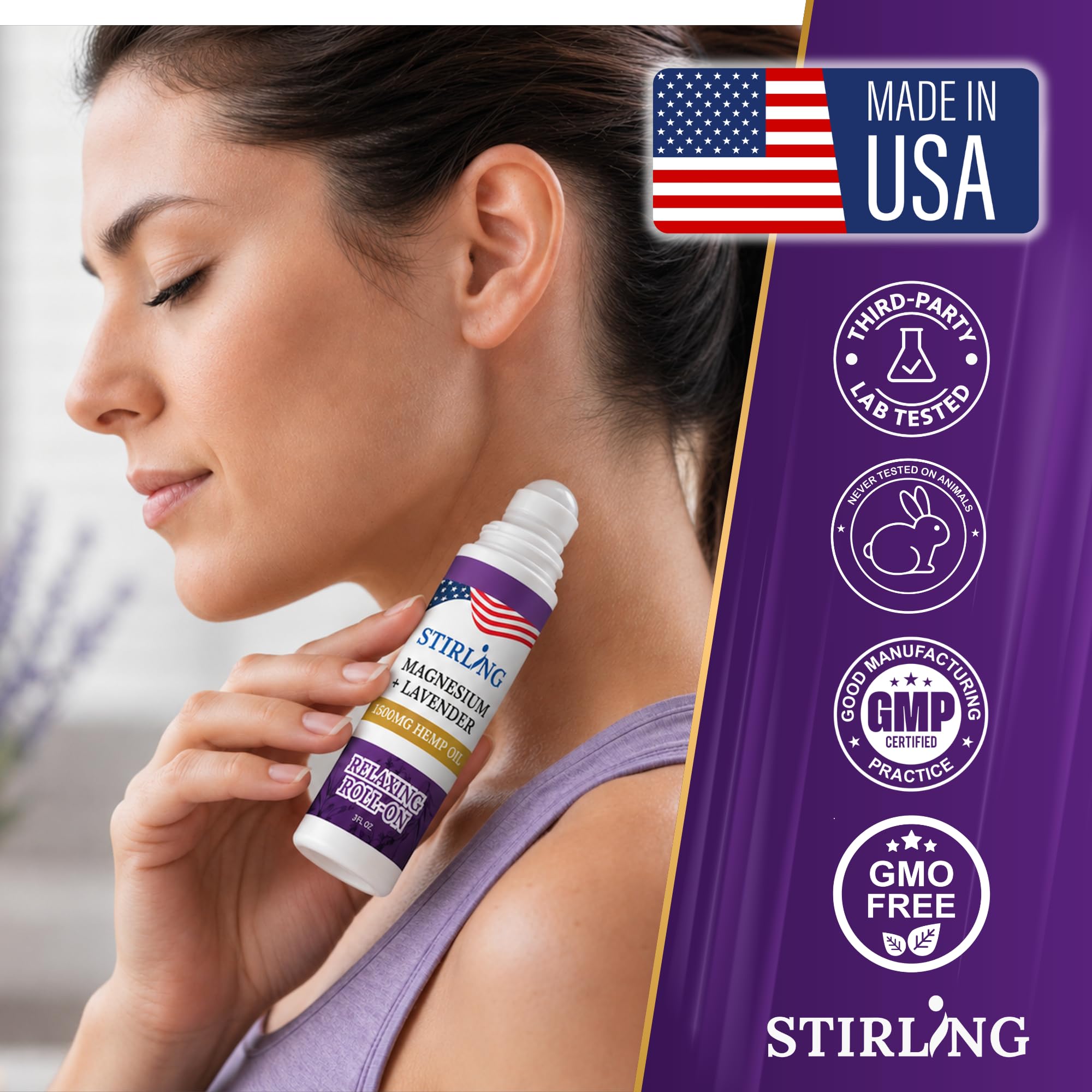 STIRLING Lavender Magnesium Roll On, Relaxing Comfort for Muscles, Joints — Amazon image 5