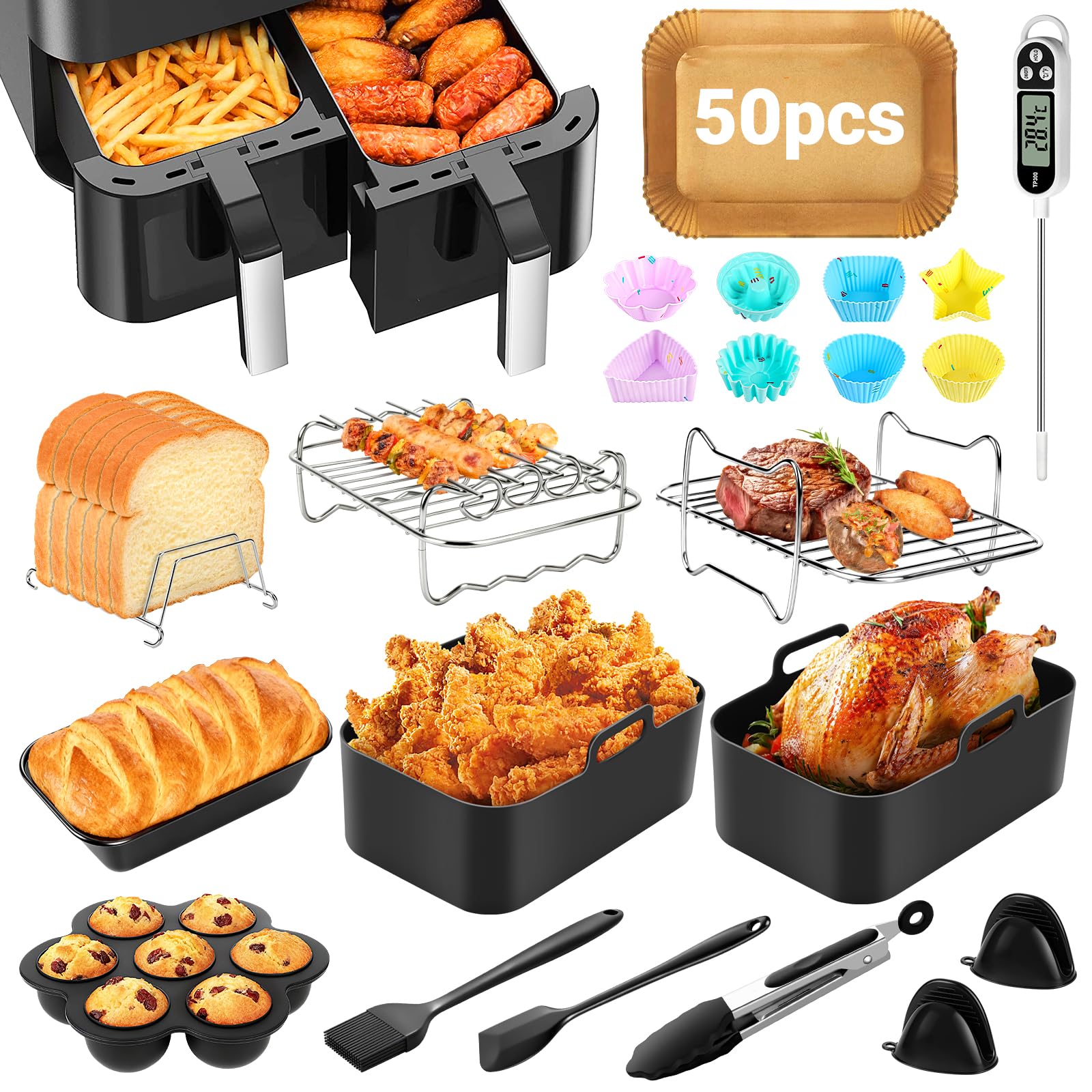 Accessoire Air Fryer, Pour Ninja Foodi AF400EU AF300EU 9.5L, Pot Pour Friteuse Pour Instant Pot