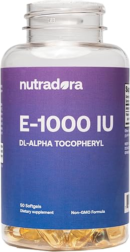 Miniatura 3 de Nutradora Cápsulas blandas de vitamina E de 1000 UI  Suplementos de vitamina E, vitamina E antioxidante para la piel, el cabello, la salud