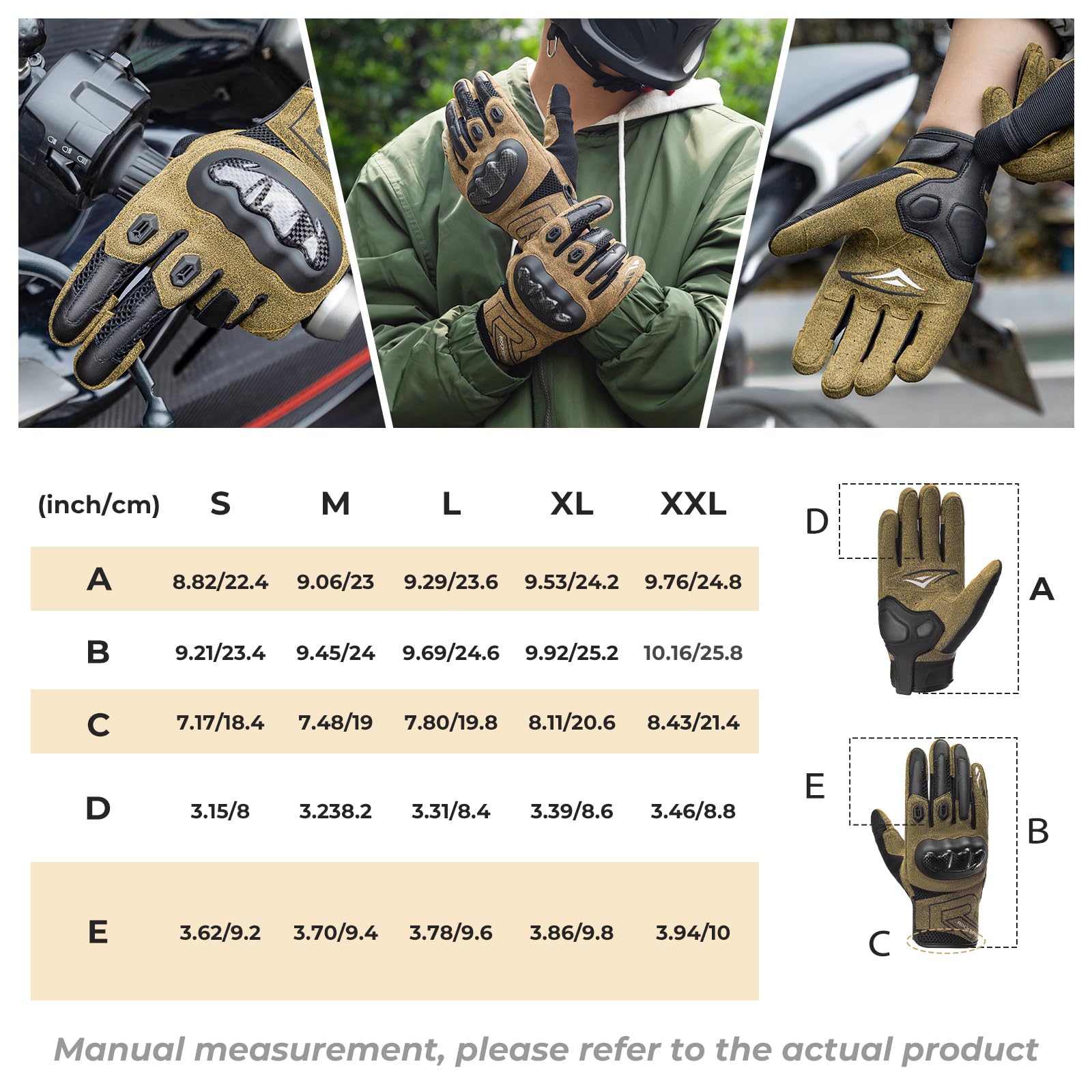 ROCKBROS Gants de Vélo Résistants aux Chocs Écran Tactile Réfléchissants pour Hommes et Femmes, Gants de Sport Tactiques pour Course, Randonnée, Escalade