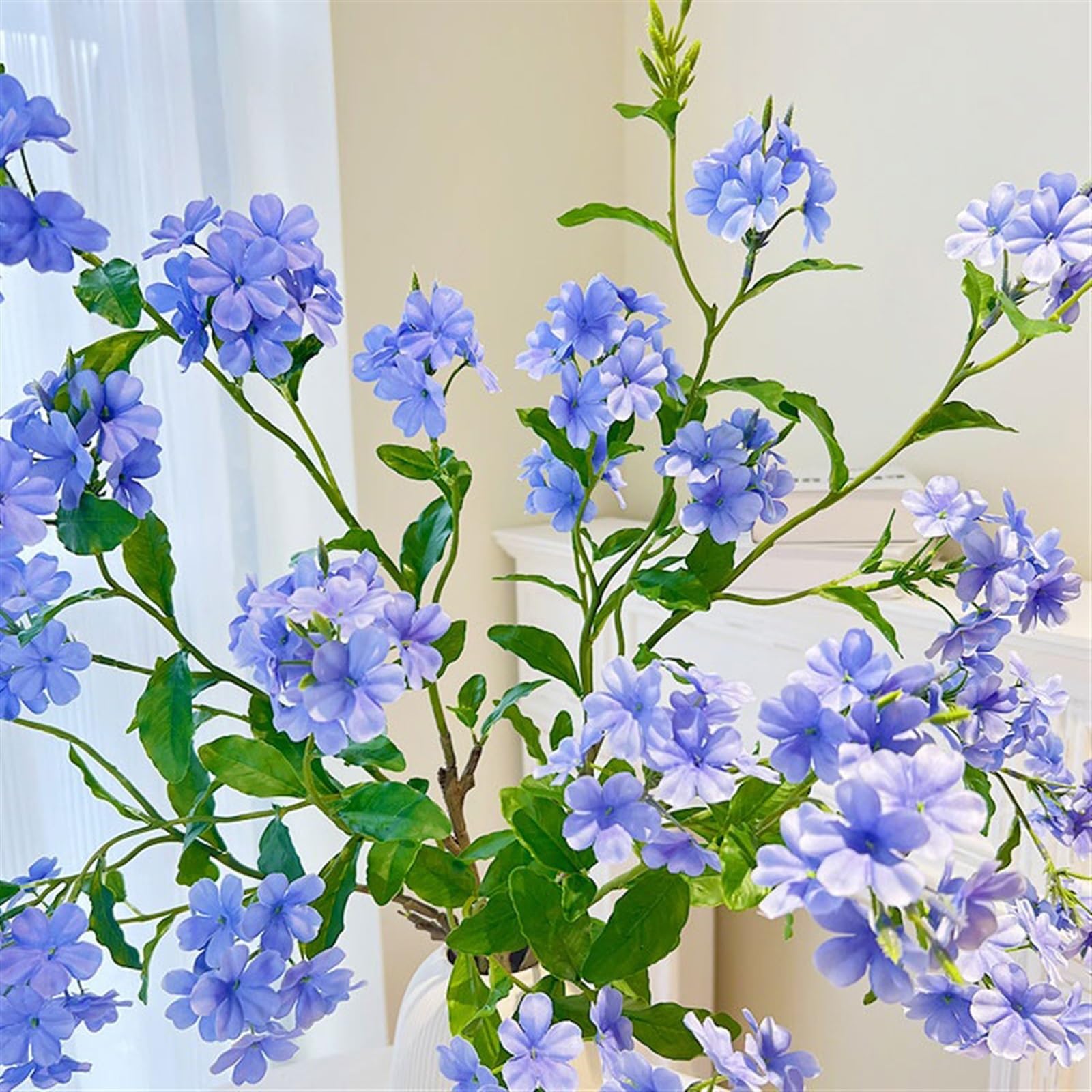 Fiori Artificiali Fiori Finti Composizioni for Soggiorno Centrotavola da Tavolo di Alta qualità Bouquet Blu Artificiale Fiori Simulati Fiore Finto