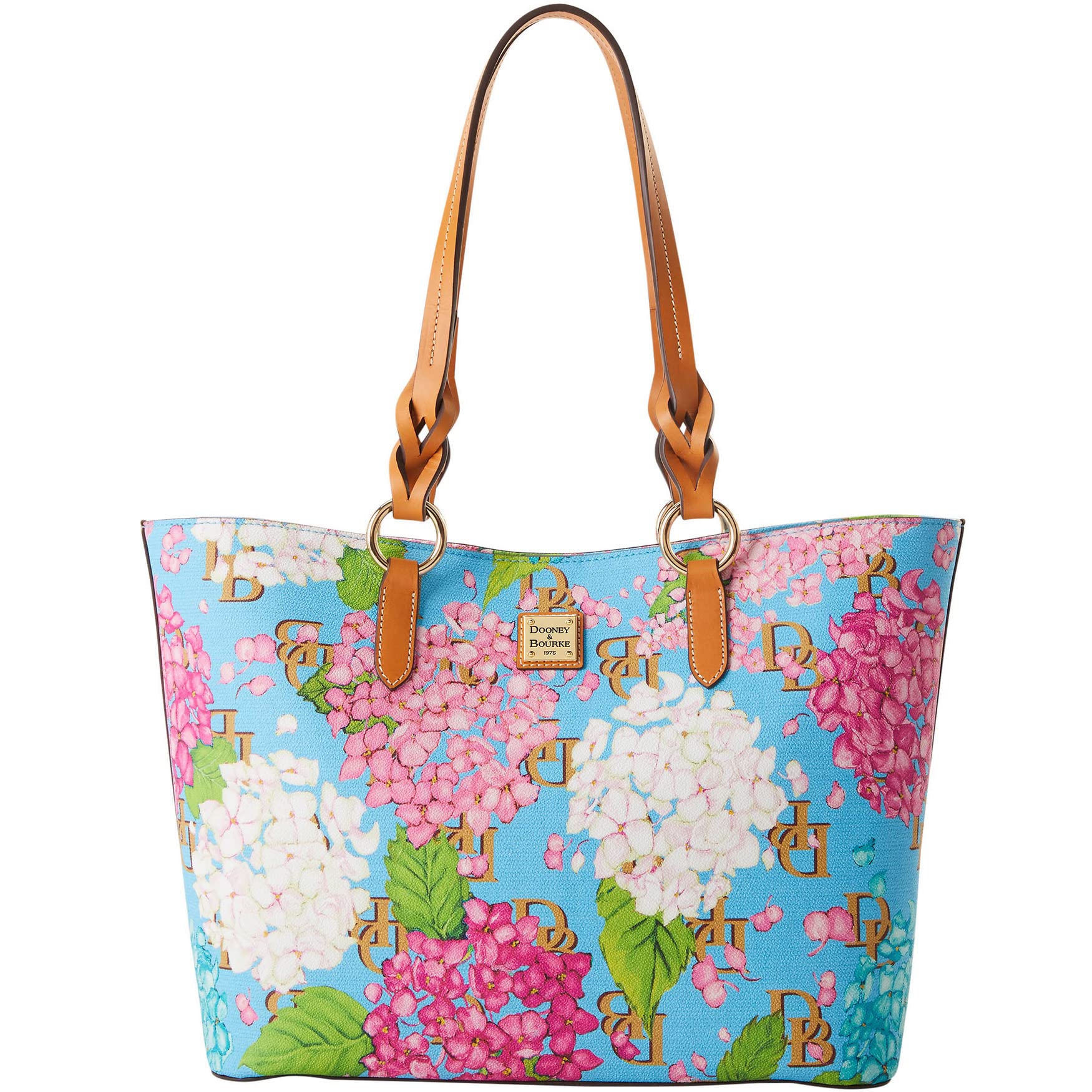Dooney & Bourke Handbag, Hydrangea Monogram Nelly Tote - Blue