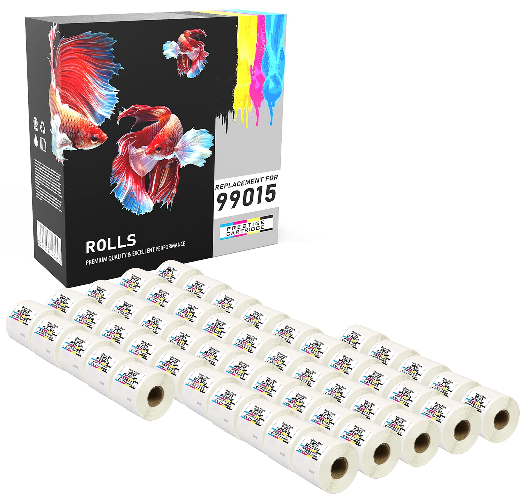 50 Compatibili Rotoli 99015 S0722440 54mm x 70mm Etichette adesive per Dymo LabelWriter 4XL 450 400 330 320 310 Twin Turbo Duo Seiko SLP 450 410 400 240 200 120 100 Pro Plus (320 Etichette per Rotolo)