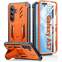 FNTCASE for Samsung Galaxy A37 Case for A37/A36 [Built-in Screen Protector & Kickstand] Military-Grade Drop Protection Heavy Duty Protective Full Body Shockproof Rugged Sturdy Phone Cover Orange