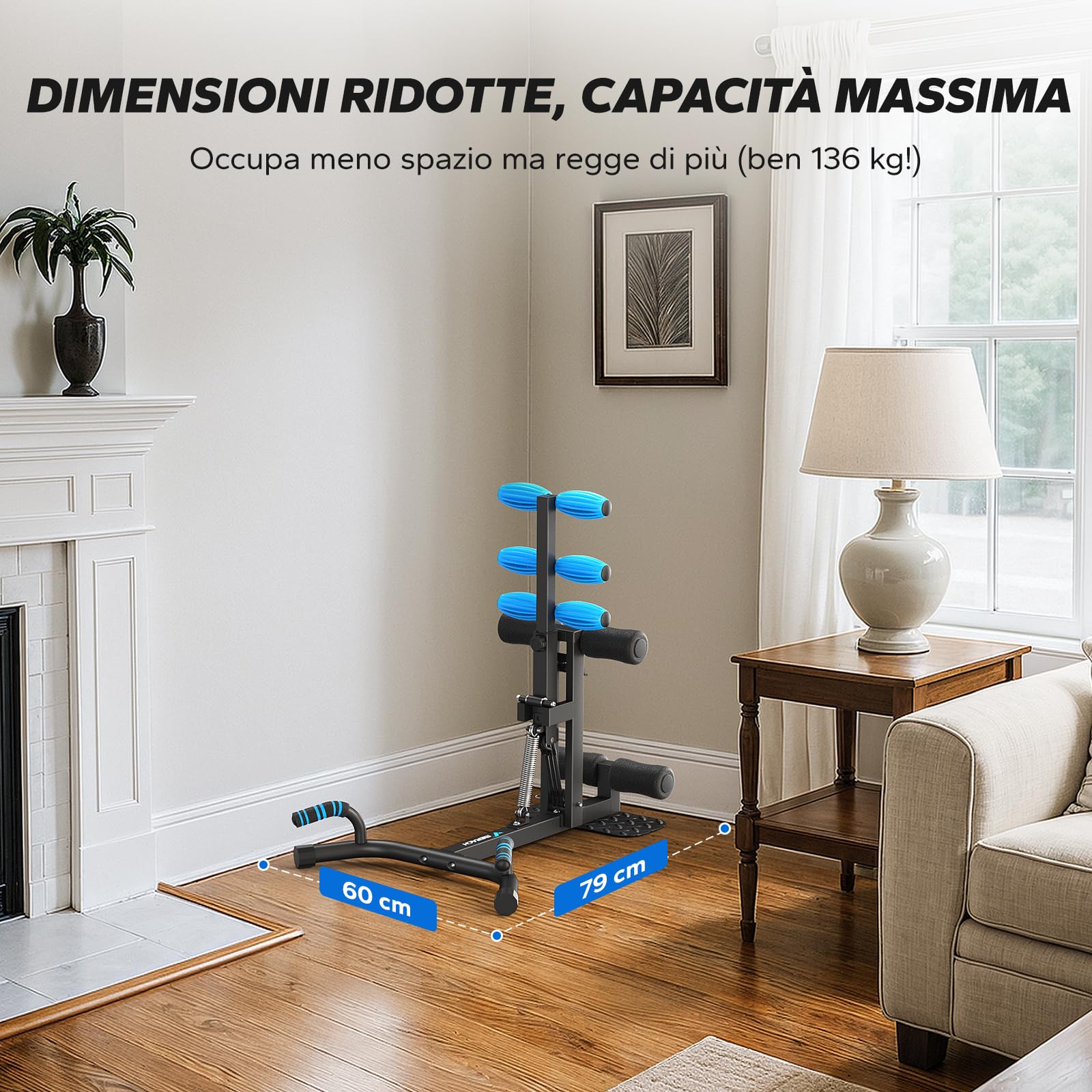 MERACH Squat Machine, Attrezzatura per Home Gym con 3 Resistenza & MAX 136 KG, Sicura e Facile da Usare, Allenatore per Squat per Fitness & Tonificazione, Recupero, Allenamento della Forza - Nero