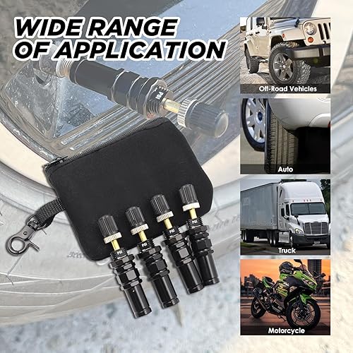 Miniatura 6 de Desinfladores de neumáticos, 4 piezas de kit de deflectores de neumáticos ajustables de 10-30 PSI, para accesorios todoterreno de desinfladores de