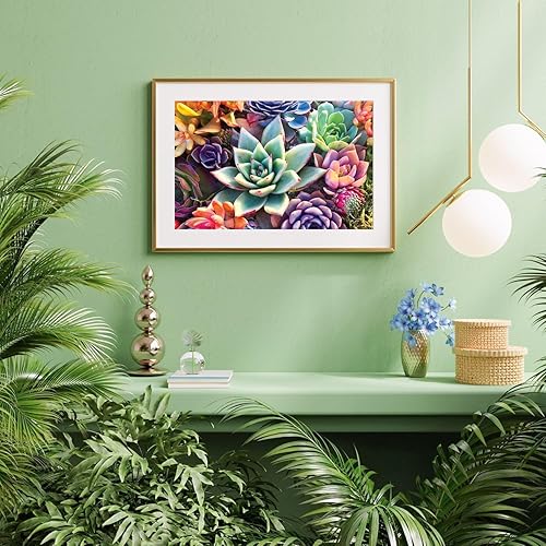 Miniatura 9 de Aestalrcus Pintura por números grande para adultos, suculenta acrílica para adultos, kits de pintura por números sobre lienzo, 16 x 24 pulgadas,